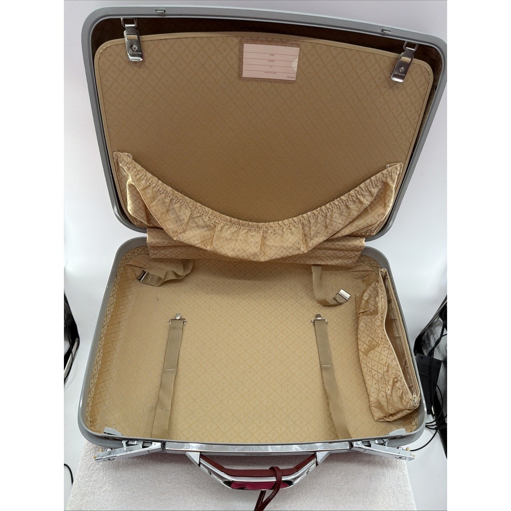 Vintage Samsonite Profile Burgundy Red Hard Shell Suitcase 22x15x8 Great Inside - Picture 5 of 10